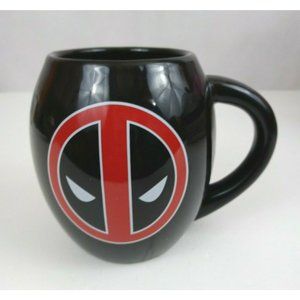 Marvel Comic Logo Deadpool Black 18 oz Coffee Cup Mug  4.75" Tall
